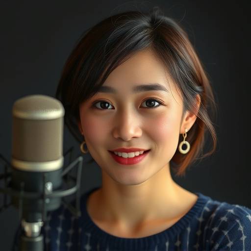 声優として活躍する山田花子さんのポートレート写真